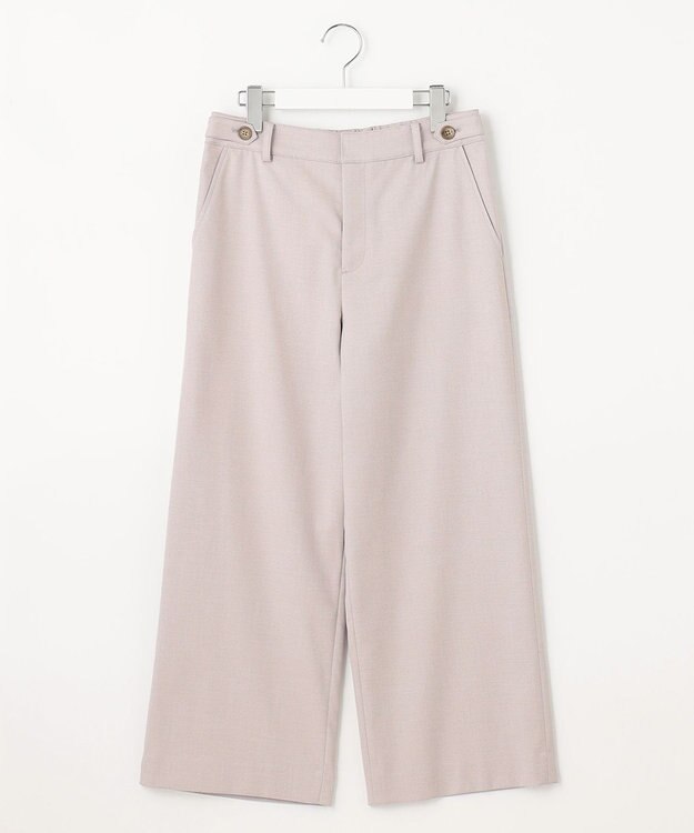 J.PRESS LADIES L 【洗える】シャークスキン セミワイド パンツ ピンク系