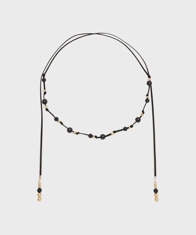 GRACE CONTINENTAL ビーズレザーチョーカー ブラック