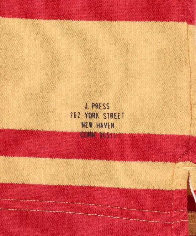 J.PRESS MEN ソフトタッチコットンマルチボーダー ラガーポロシャツ レッド系7