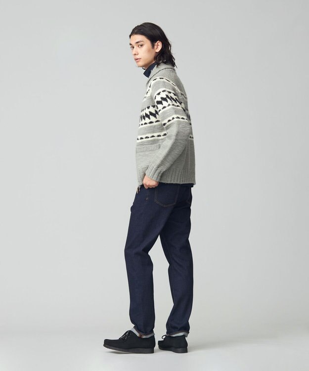 J.PRESS MEN ローゲージスラブ カウチンセーター ライトグレー系