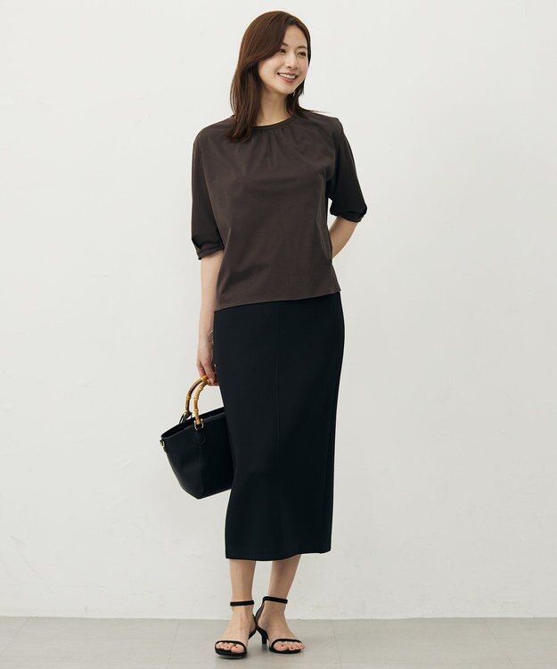 J.PRESS LADIES S ダンボールジャージー ナロー スカート ブラック系