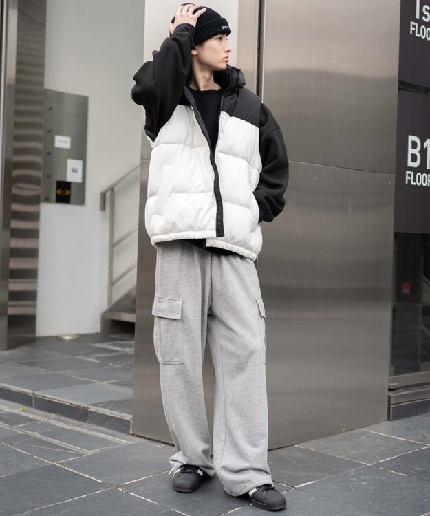 WEGO 【25年秋冬新作/ユニセックス着用ITEM/MLサイズ展開】2WAYパファーベスト ホワイト