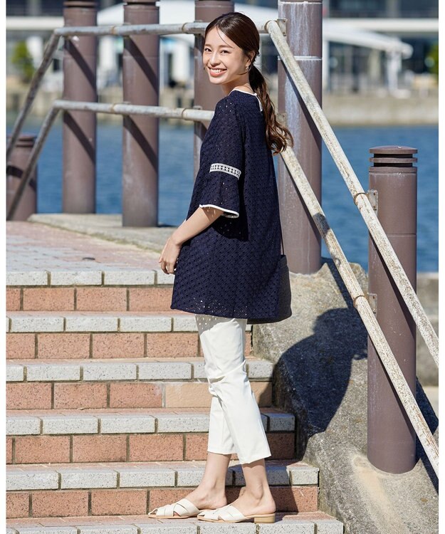 Tiaclasse 【小倉優子さん着用・日本製・洗える】サーラドライ・テーパードパンツ オフホワイト