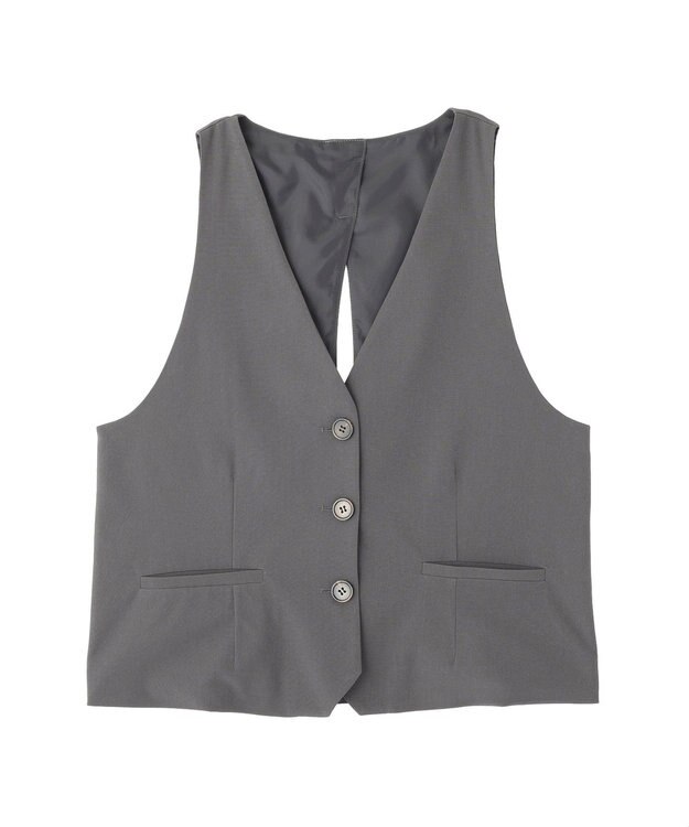 CRAFT STANDARD BOUTIQUE バックスリットショートベスト Gray