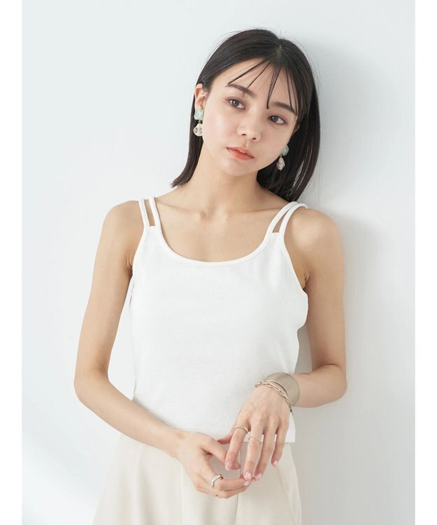 earth music&ecology クロップドキャミソール Off White