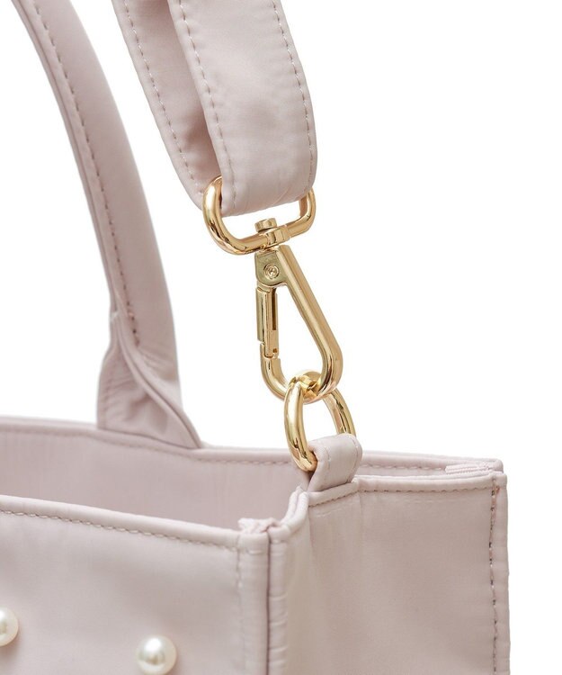 Maison de FLEUR パール2Wayトートバッグ Grayish Pink