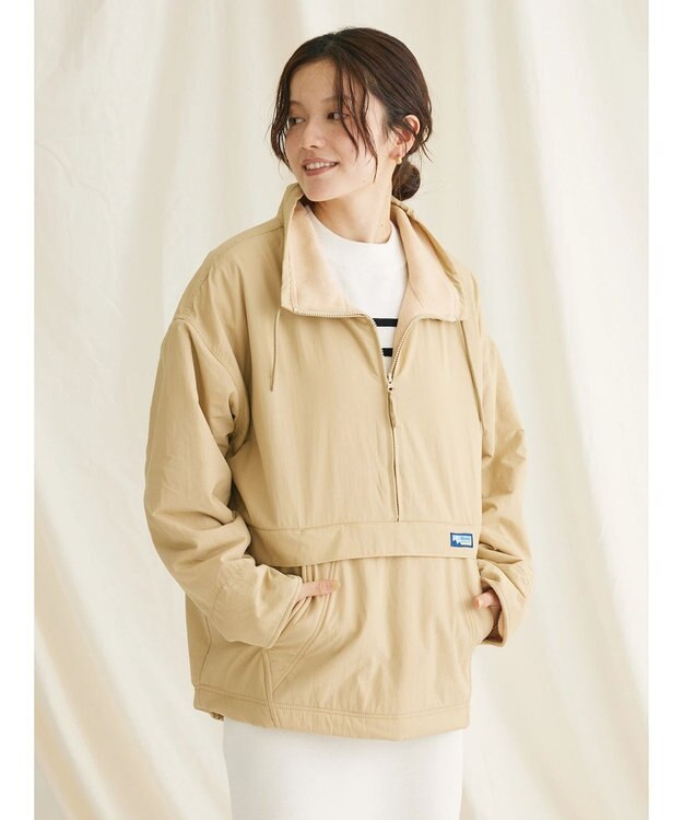 CRAFT STANDARD BOUTIQUE ナイロン×裏フリースアノラックブルゾンＬ／Ｓ Beige