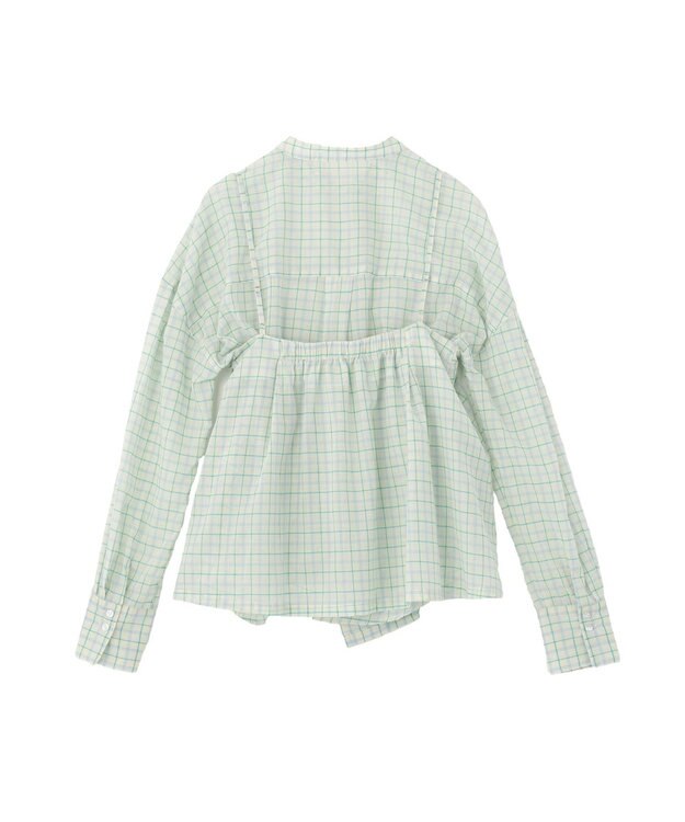 earth music&ecology 【予約】【綿100％】SET2点エプロンライクビスチェ＋シャツ グリーン