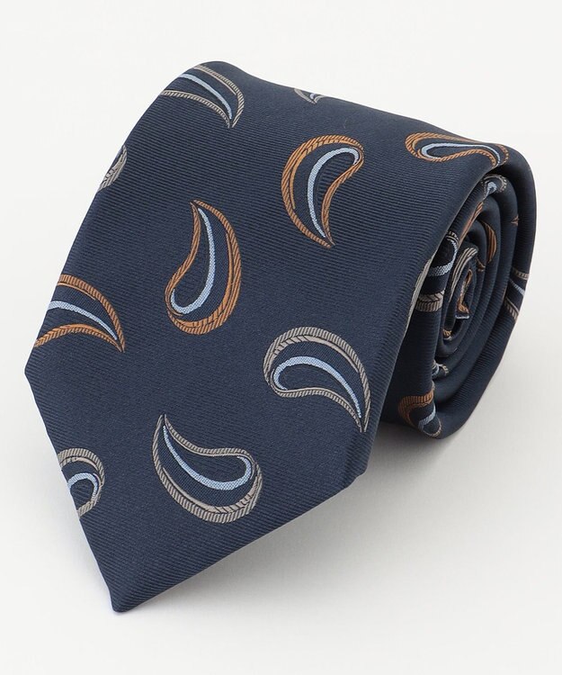 KASHIYAMA KASHIYAMAオリジナル【JAPAN MADE】ペイズリーネクタイ オレンジ