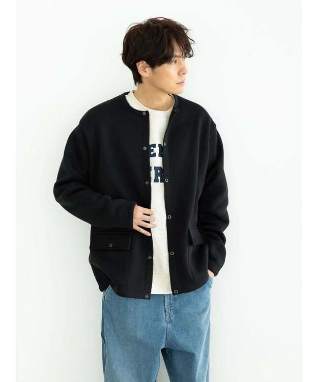 CRAFT STANDARD BOUTIQUE ニットフリースカーディガン Black