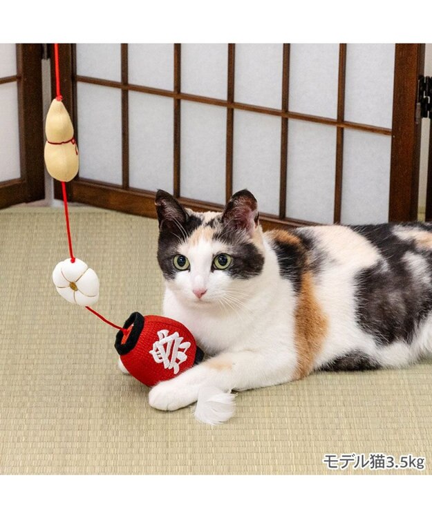 PET PARADISE ペットパラダイス キャット 和ちょうちん 猫じゃらし レッド