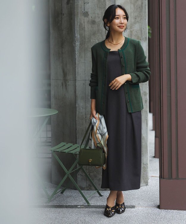 uncrave 【モデル村岡美里さん × uncrave STANDARD】ニットジャケット グリーン