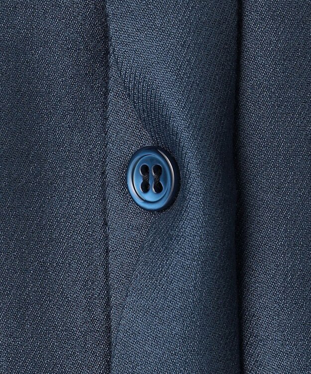 ICB 【洗える】ウールワッシャーツイル シャツドッキング ワンピース ブルーグレー×ブラック