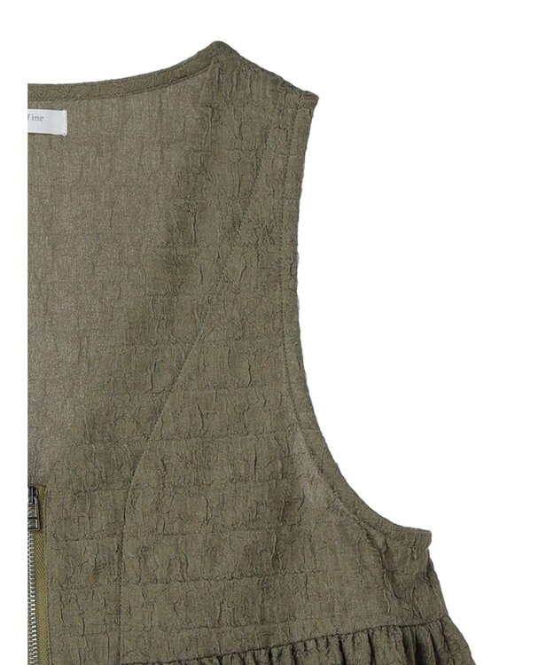 Green Parks ジャガードペプラムＺｉｐベスト Khaki