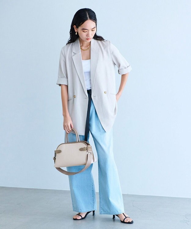 TOPKAPI 【Breath TOPKAPI】SCOTCH GRAIN スコッチグレイン ベルトデザイン ショルダー付き ミニトート バッグ クリーム