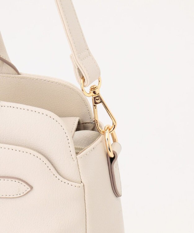 ANY SIS 【2WAY】ベルトバックルラウンドミディトート バッグ アイボリー