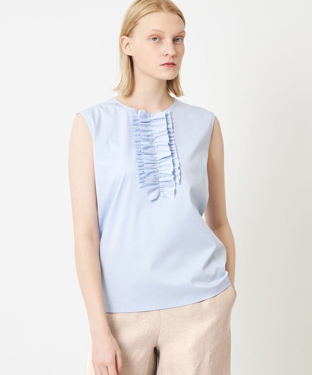 BEIGE， GERBERA / フリルトップス Sax