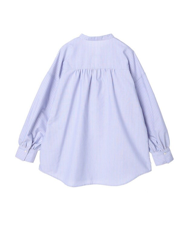 Green Parks ストライプレースアップシャツ Stripe