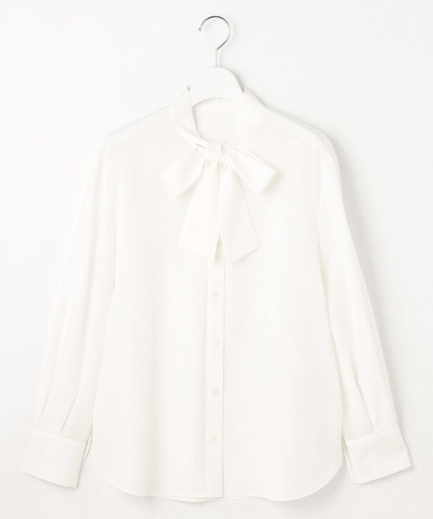 自由区 【洗える】ナチュラルタッチボウタイ ブラウス オフ