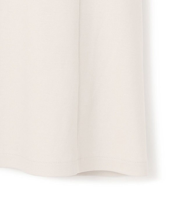 23区 L 【Lサイズ限定/洗える】スカーフプリントコンビ スリーブデザイン カットソー ベージュ×ブラック