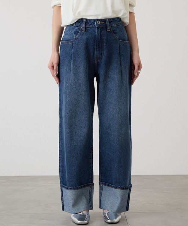 AMERICAN HOLIC ロールアップデニムパンツ Medium Indigo