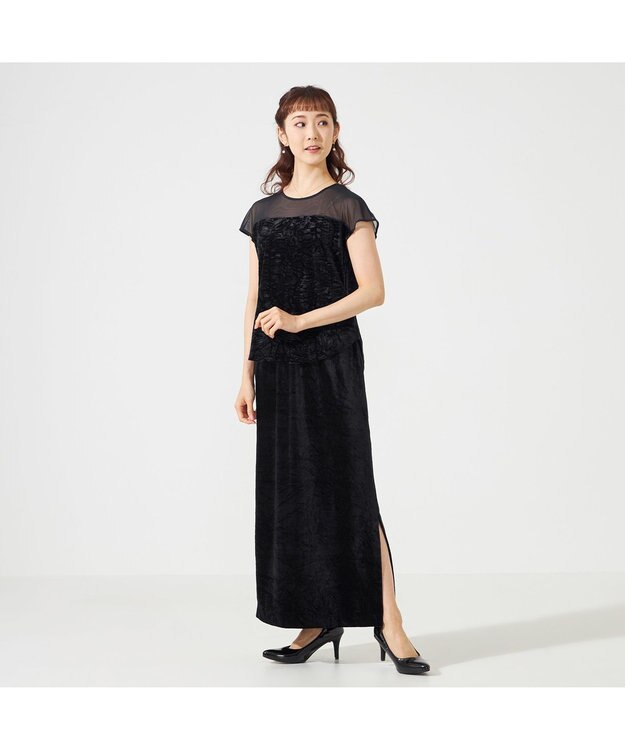 Chacott velour tops ブラック（ワッシャーベロア）