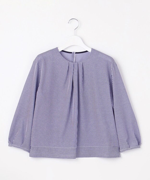 J.PRESS LADIES S 【WEB限定カラーあり】ストライプジャカード フロントタック カットソー ネイビー系1