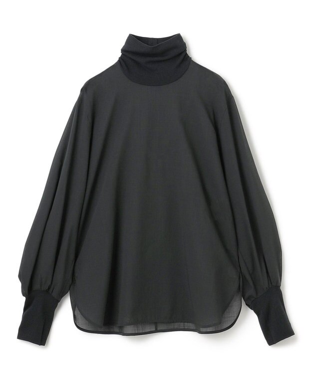 BEIGE， 【洗える】MOYE / ハイネックブラウス F Green