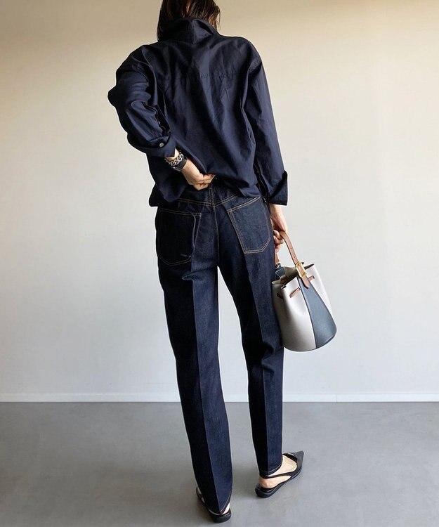 woadblue ＜坪田あさみさんコラボ＞RIGID HIGHRISE ハイライズストレート デニムパンツ RIGIDBLUE