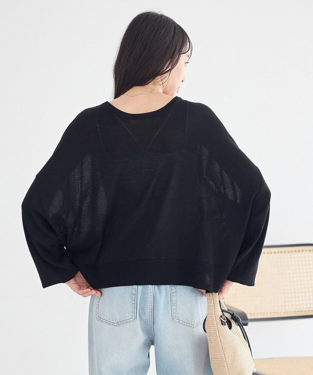 earth music&ecology 【2WAY】レーストリムシアーニットカーディガン Black