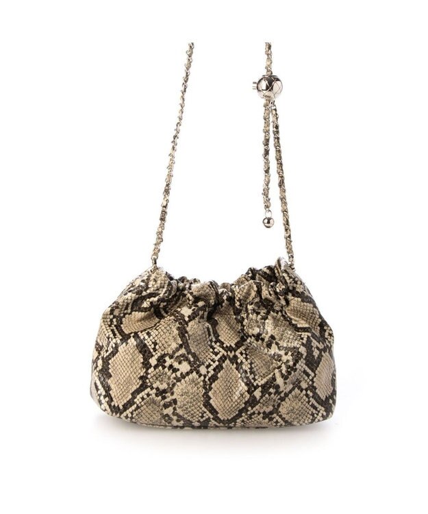 UNBILLION カシュカシュ cachecache / 口元ギャザーチェーンショルダー パイソン