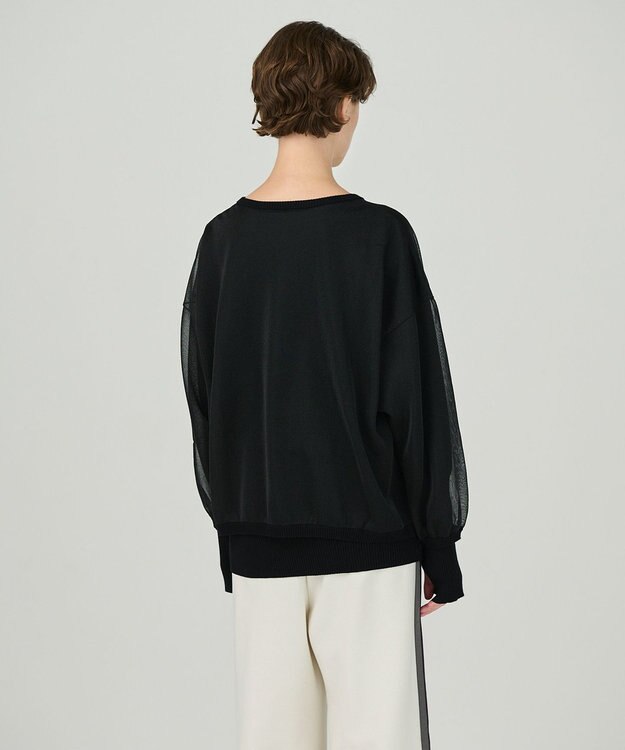 GRACE CONTINENTAL シアーニットトップ ブラック