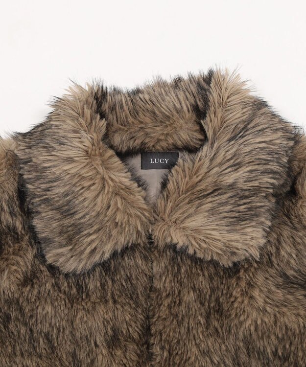 WEGO フェイクファーZIPブルゾン ライトベージュ