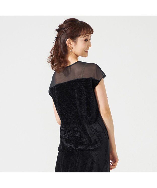 Chacott velour tops ブラック（ワッシャーベロア）