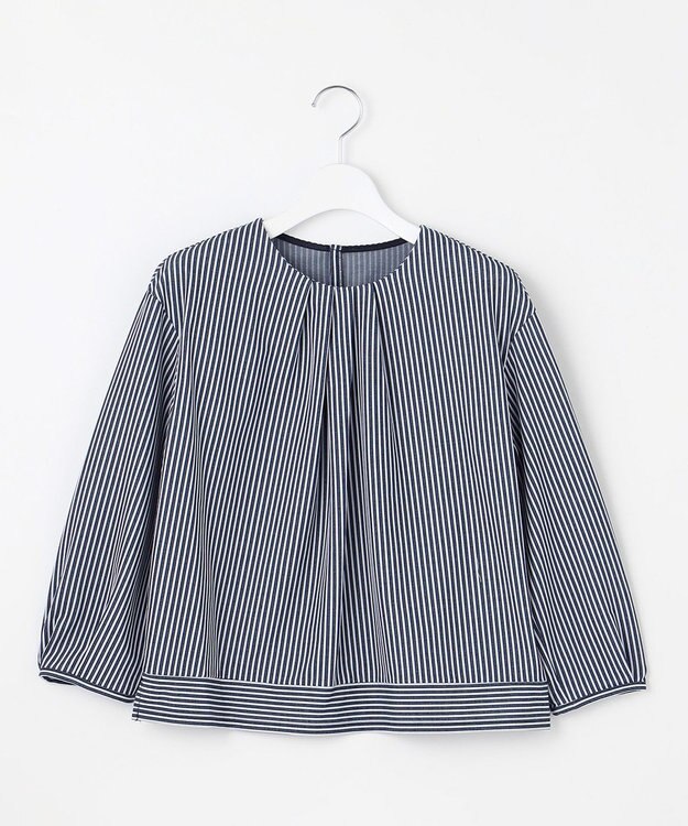 J.PRESS LADIES S 【WEB限定カラーあり】ストライプジャカード フロントタック カットソー ネイビー系2