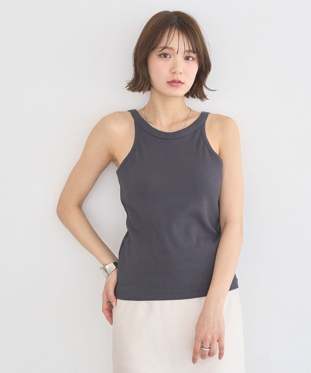 earth music&ecology アメスリテレコタンクトップ Charcoal Gray
