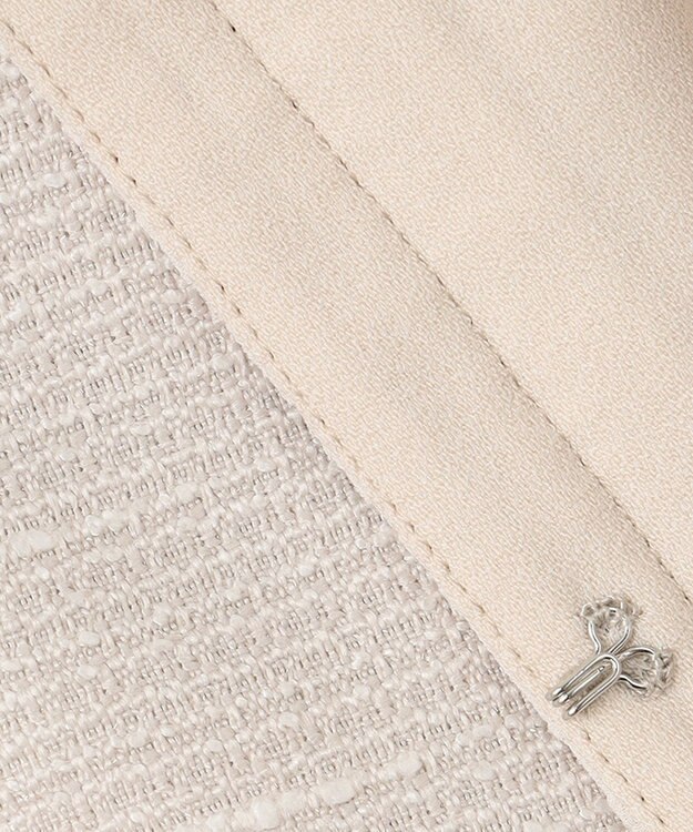 ANY SIS 【セットアップ対応】リップルボーダー ノーカラー ジャケット シャンブレーベージュ