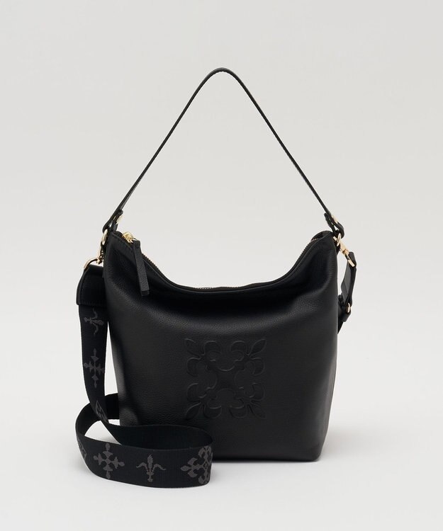 russet 《WEB限定》スタンダードミニショルダーバッグ <エンボスモノグラム>(CE-1718-WEB) Black