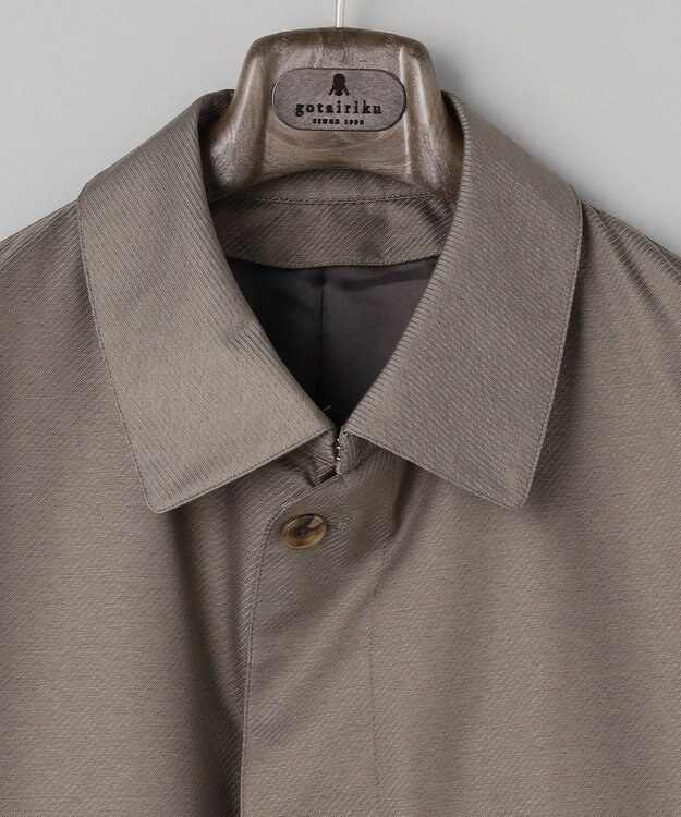 GOTAIRIKU 25年新作/3シーズン対応【防水/軽量/シワになりにくい】メランジカルゼ ステンカラーコート_無地 ベージュ系