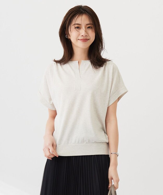 J.PRESS LADIES L 【WEB限定カラーあり・洗える】Vis/Peスパーク バンドカラー ニット アイボリー系