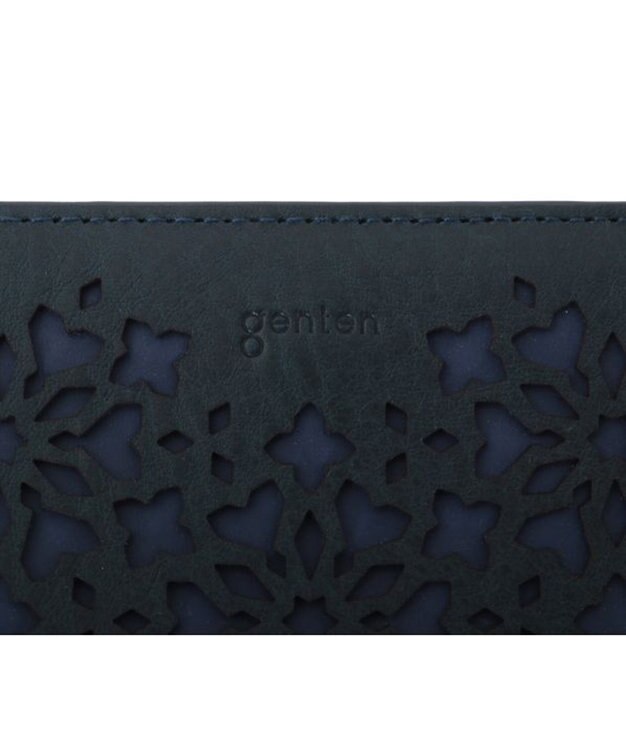 genten カレイド 2つ折り財布 ネイビーブルー