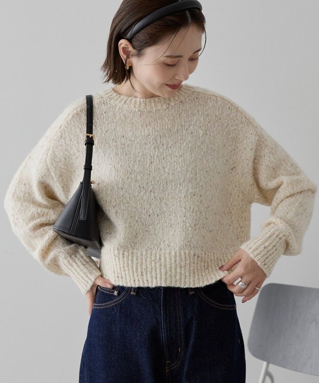 AMERICAN HOLIC ラメmixネップニットプルオーバー Ivory