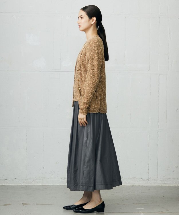 自由区 S 【カタログ掲載】ラメファンシーツイード カーディガン キャメル系