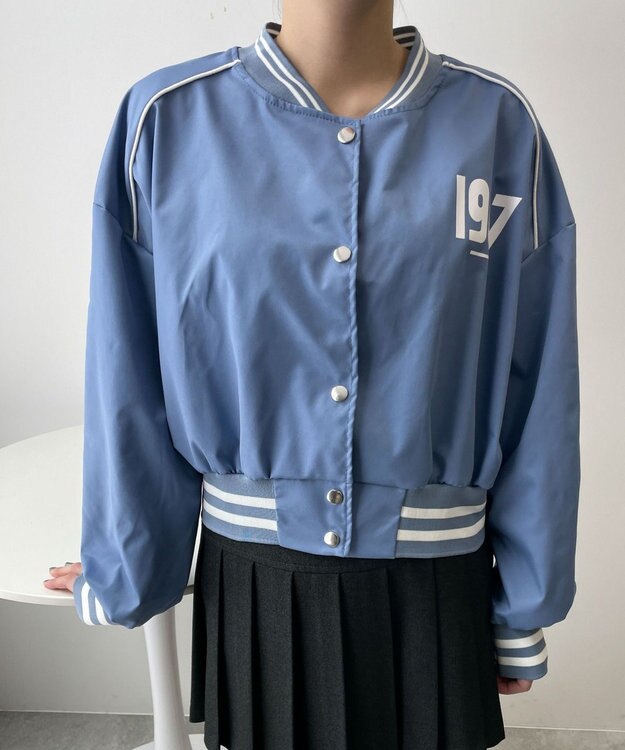 WEGO ラインカラーブルゾン サックス