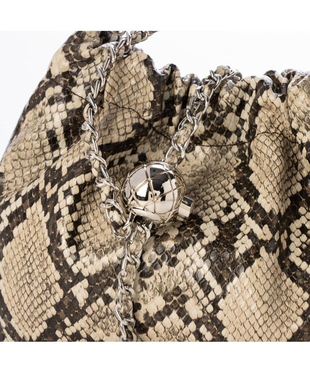 UNBILLION カシュカシュ cachecache / 口元ギャザーチェーンショルダー パイソン