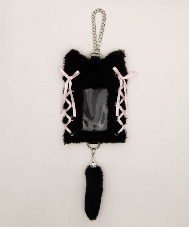 WEGO 【痛バ＆推し活グッズ】なりきりネコカードホルダーキーホルダー ブラック