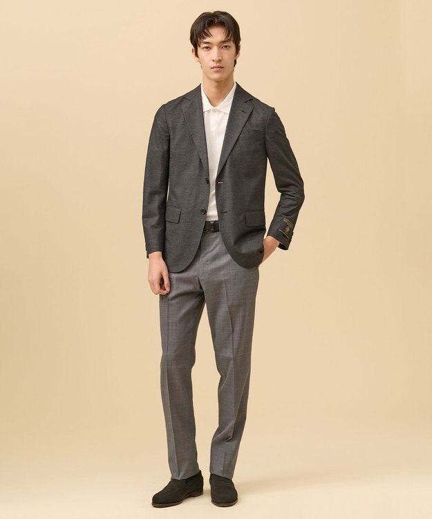 J.PRESS MEN ジャケットインの最適解【接触冷感 / 吸水速乾】【J.PRESS PREMIUM JERSEY】スキッパー ポロシャツ ホワイト系