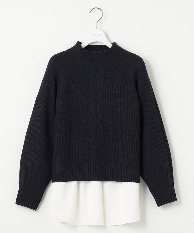 ANY SIS 【2SET】ニットレイヤード セット ネイビー