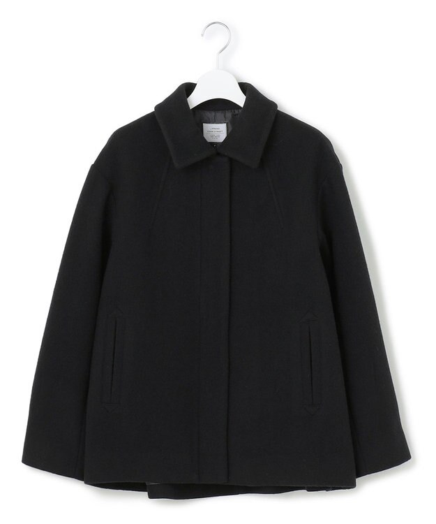 J.PRESS YORK STREET 【WOMEN】2wayショートウールアンゴラビーバー コート ブラック系