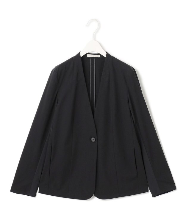 ICB 【接触冷感・UVカット・撥水・洗える】 プルーフ4WAYタフタ ノーカラージャケット ブラック系